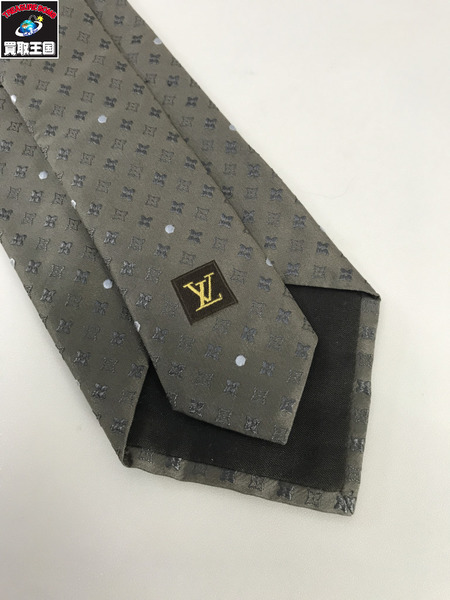 LV ネクタイ モノグラム グレー