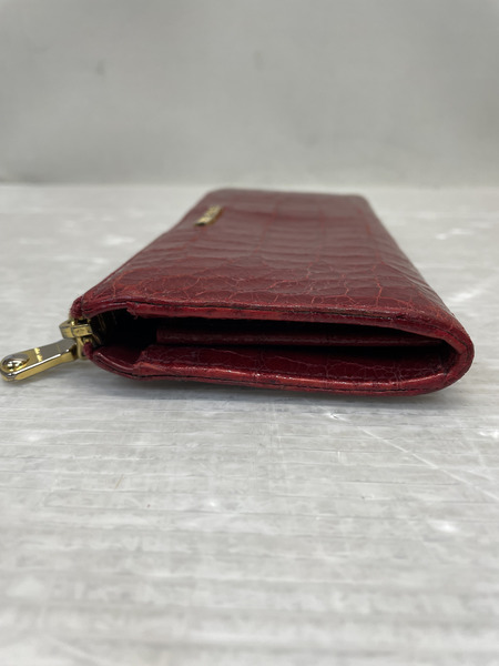 miumiu L字ジップ 型押し ロングウォレット 赤