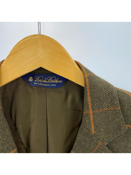 Brooks Brothers ウインドウペン ウール×カシミヤ 段返リ3B ジャケット 38Sht