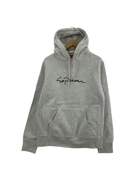 Supreme パーカー Classic Script Hooded Sweatshirt グレー[値下]