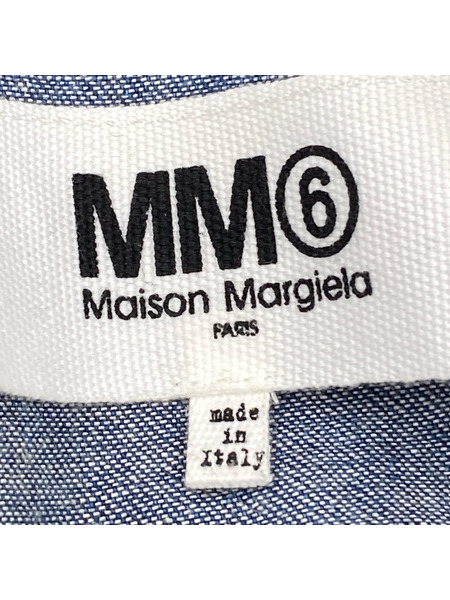 MM6 ヒザ丈スカート デニム フリル インディゴ (40)