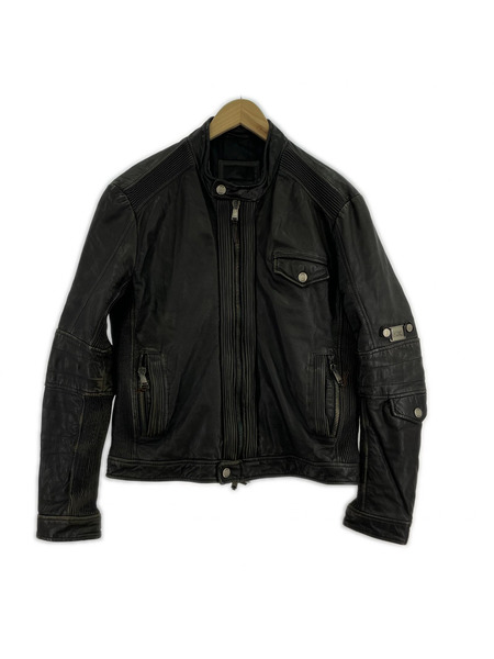 OLD・VINTAGE レザージャケット VERA PELLE DAGGS ギャザーレザージャケット 黒