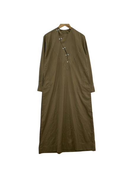 OLD・VINTAGE 長袖ワンピース ストライプ ベージュ マキシ[値下]