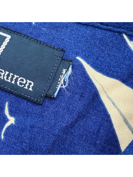 POLO RALPH LAUREN 半袖シャツ ヨット/海/アロハシャツ/青