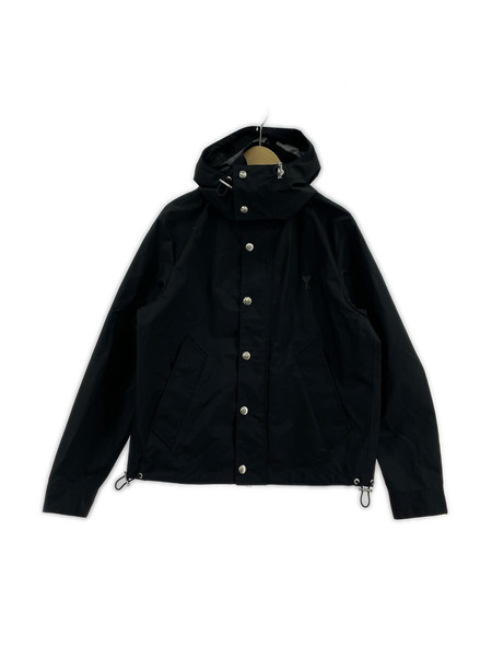 AMI paris マウンテンパーカ ナイロン/ワンポイントロゴ/黒/S