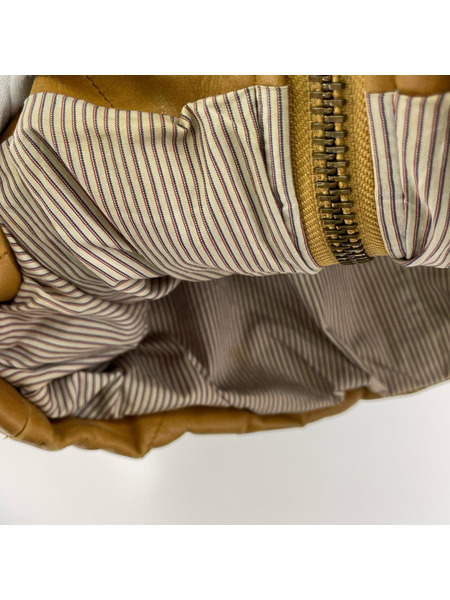 ダウンジャケット ALCALI レザー ダウンジャケット キャメル[値下]