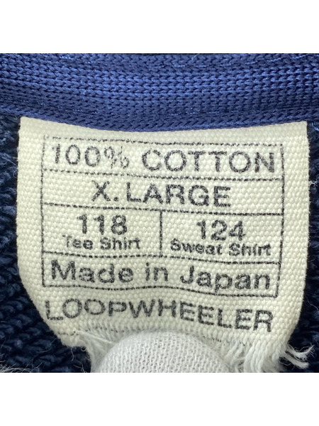 LOOPWHEELER パーカー(ジップアップ) 日本製 ダブルジップフーディー XL NVY