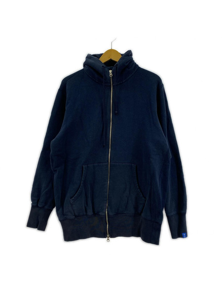 LOOPWHEELER パーカー(ジップアップ) 日本製 ダブルジップフーディー XL NVY