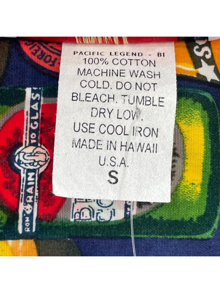半袖シャツ PACIFIC LEGEND USA製 総柄 (S)
