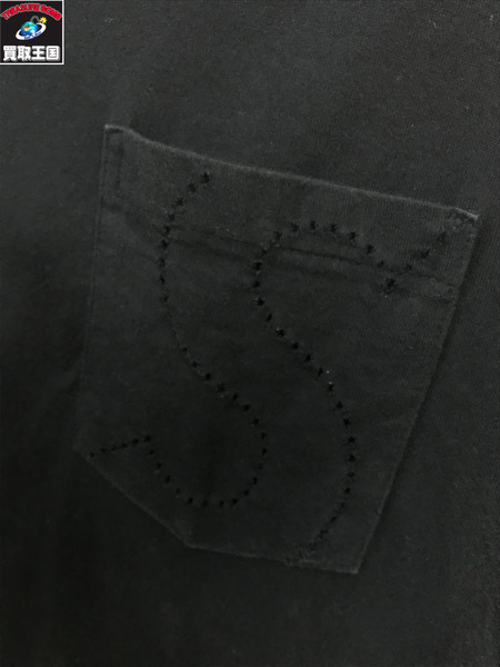 Supreme 21SS Laster Cut S Logo Pocket Tee S/シュプリーム/メンズ/カットソー/Ｔシャツ/黒/ブラック[値下]