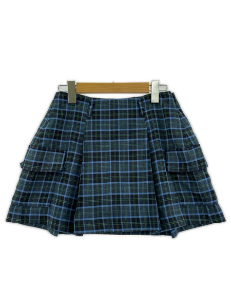 snidel ショートパンツ ボックスプリーツスカショ チェック 1 BLU