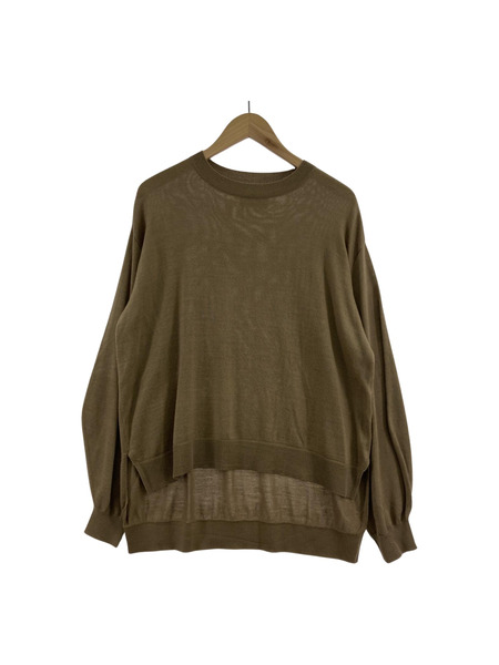 MIDIUMISOLID ウール混カットソー/BEG[値下]