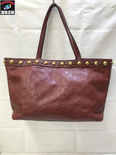 GUCCI 207291 GGシマレザートート スタッズ チャーム付き グッチ