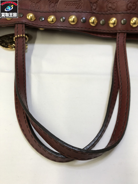 GUCCI 207291 GGシマレザートート スタッズ チャーム付き グッチ