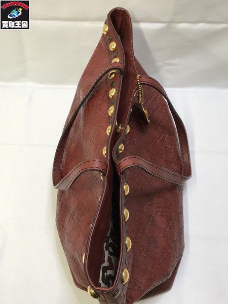 GUCCI 207291 GGシマレザートート スタッズ チャーム付き グッチ