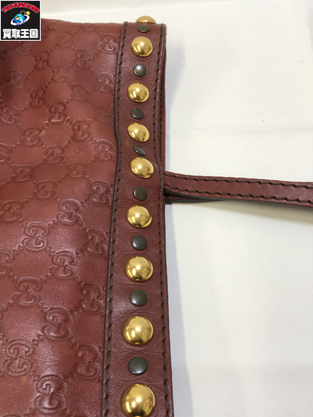 GUCCI 207291 GGシマレザートート スタッズ チャーム付き グッチ