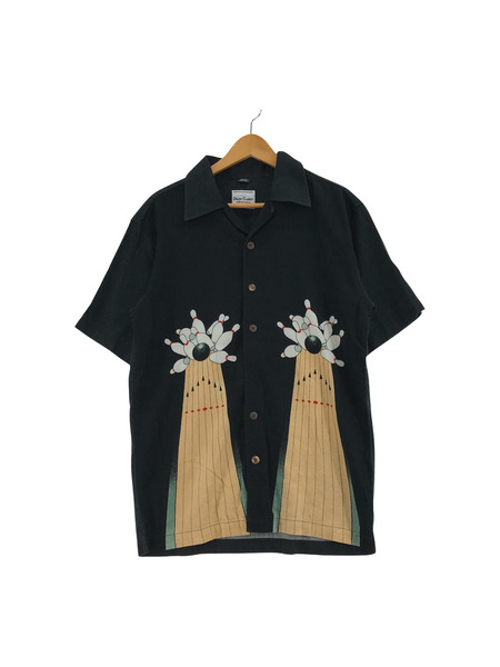 半袖シャツ DAVID CAREY ボウリング 黒 (M)[値下]