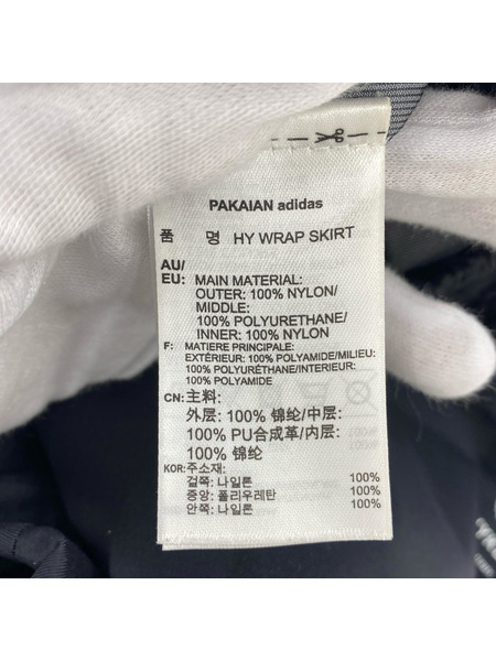 adidas originals パンツ ×HYKE ワイドラップパンツ(US:F)BLK