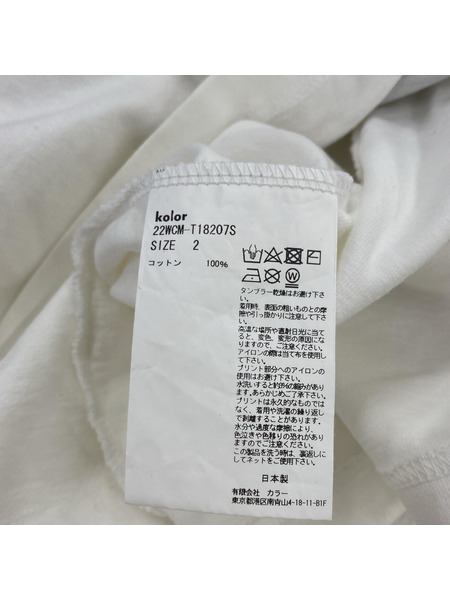 kolor 22AW NAGOYA LACHIC限定 Graphic Tee 2 白 22WCM-T18207S[値下]
