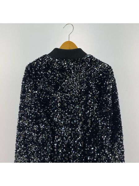 ZARA ブルゾン・ジャンパー スパンコール ブルゾン 黒 (XL)