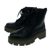 ブーツ Tamaris トラックソールレースアップショートブーツ BK