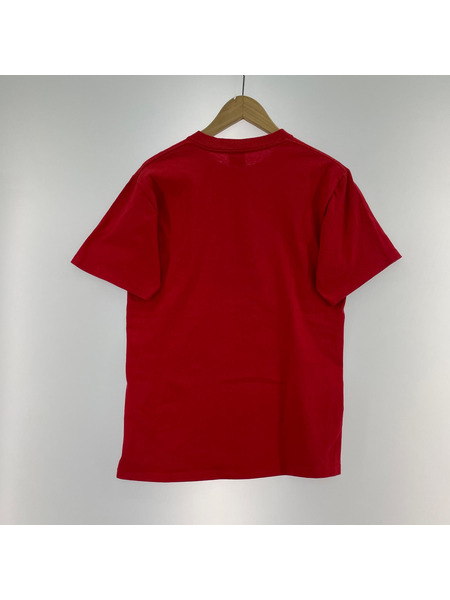 STUSSY 半袖Tシャツ・カットソー 90-00s 紺タグ プリントTシャツ レッド S