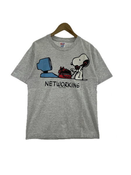 OLD・VINTAGE 半袖Tシャツ・カットソー SNOOPY NetWorking Hanesボディ グレー M