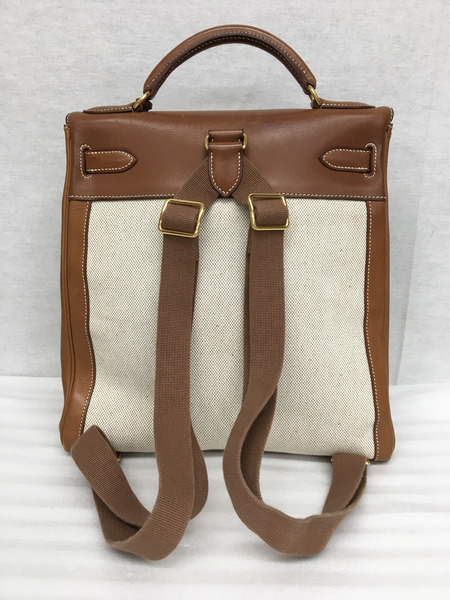リュックサック・バックパック HERMES ケリーアドGM/トワルアッシュ・バレニア/□E刻印/2001年