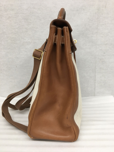 リュックサック・バックパック HERMES ケリーアドGM/トワルアッシュ・バレニア/□E刻印/2001年