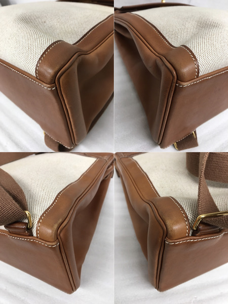 リュックサック・バックパック HERMES ケリーアドGM/トワルアッシュ・バレニア/□E刻印/2001年