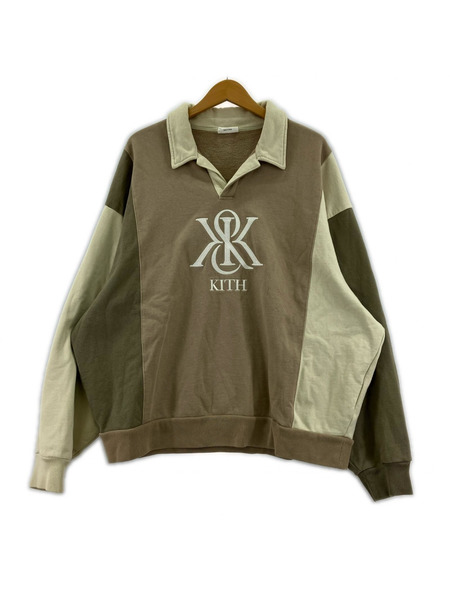KITH スウェット・トレーナー NELSON COLLARED PULLOVER BEIGE XL