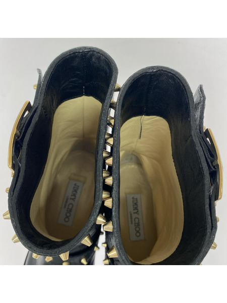 Jimmy Choo スタッズショートブーツ 黒 サイズ35 1/2 箱、保存袋有 履キシワ