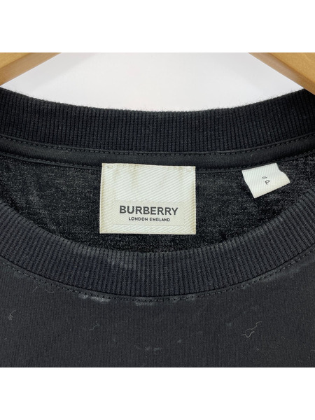 BURBERRY 半袖Tシャツ・カットソー ロゴプリント SSカットソー 黒 (S) 8055307