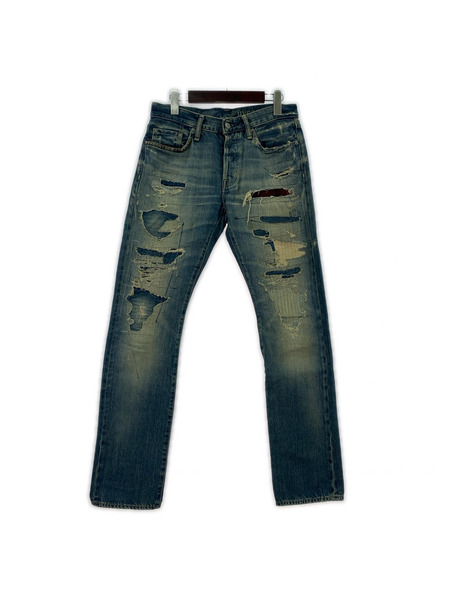 HYSTERIC GLAMOUR 60s REMAKE加工デニム スリムストレートPT インディゴ (29)