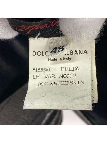 DOLCE&GABBANA レザージャケット SPECIAL PIECE/レザー/シャツジャケット/黒/