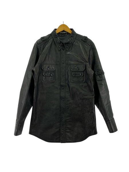 DOLCE&GABBANA レザージャケット SPECIAL PIECE/レザー/シャツジャケット/黒/