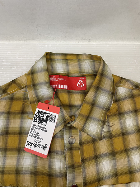 MAISON CASANOVA OMBRE CHECK SHIRTS JACKET FROGMAN チェックシャツ 2 イエロー