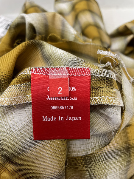 MAISON CASANOVA OMBRE CHECK SHIRTS JACKET FROGMAN チェックシャツ 2 イエロー