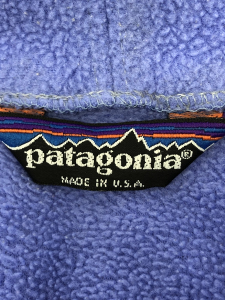 80s USA製 patagonia フルジップフリースジャケット (11 12) サックス [値下]