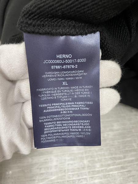 HERNO スウェット×ナイロン フーディジャケット 