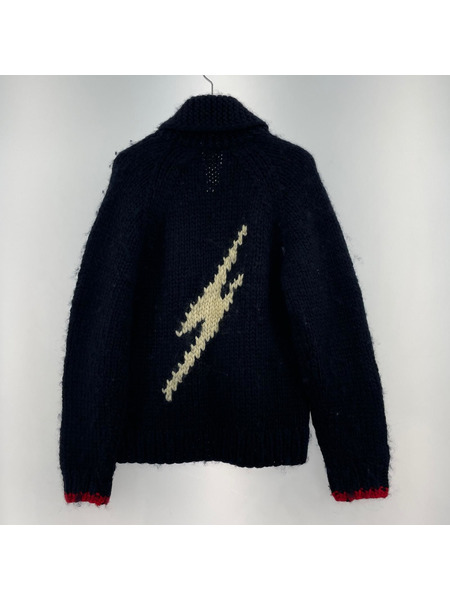 Ron Herman ニット・セーター ×LIGHT BOLT  ジップアップ ニット ネイビー (M)