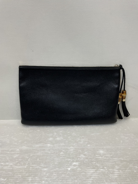GUCCI バンブータッセル レザークラッチバッグ 黒[値下]