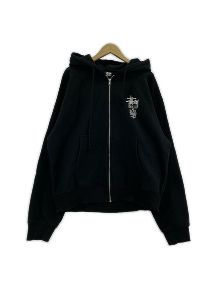 STUSSY パーカー(ジップアップ) SwimOutZipHoodie(XL)黒