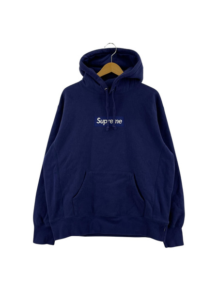Supreme 21AW Box Logo Hooded Sweatshirt Washed Navy/S
