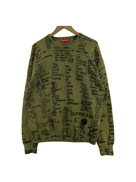 Supreme ニット・セーター Gonz Poems Sweater GRN M[値下]