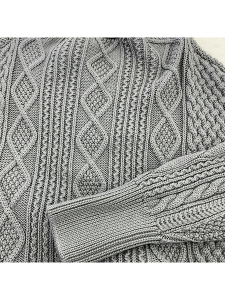 BATONER ニット・セーター ケーブルニット グレー BN-21FL-068