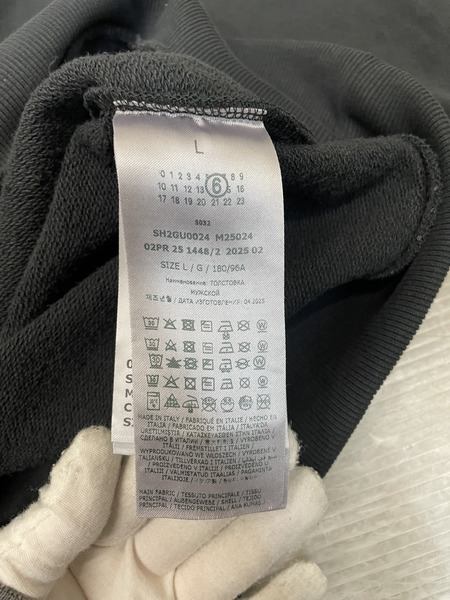 MM6 25AW REFLECTOR HOODIE　L　ブラック