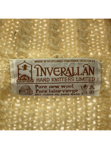 INVERALLAN カーディガン 襟付キフィッシャーマンニット IVO (-)