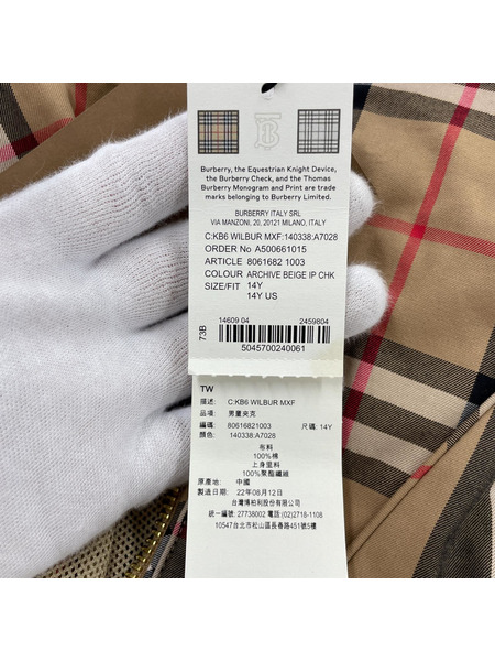 BURBERRY ジャケット チェックコットンフードジャケット