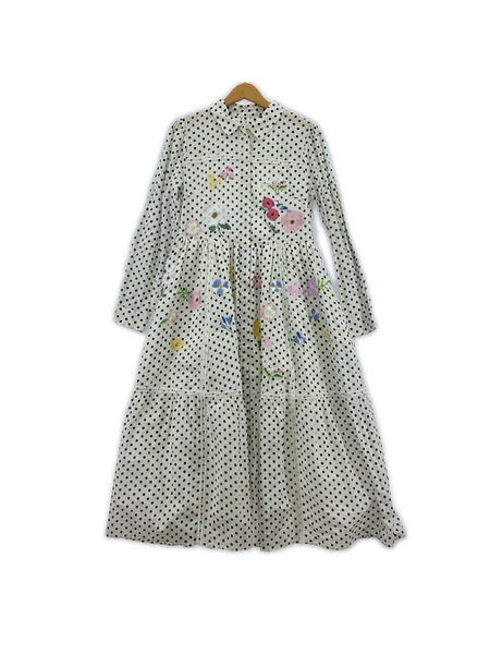 Chesty 長袖ワンピース ドット/花柄